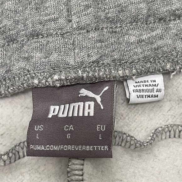 Mens PUMA Athletic Fleece Lined Sweats Sweatpants Sz L  Heather Gray Inseam 28” - Picture 10 of 10